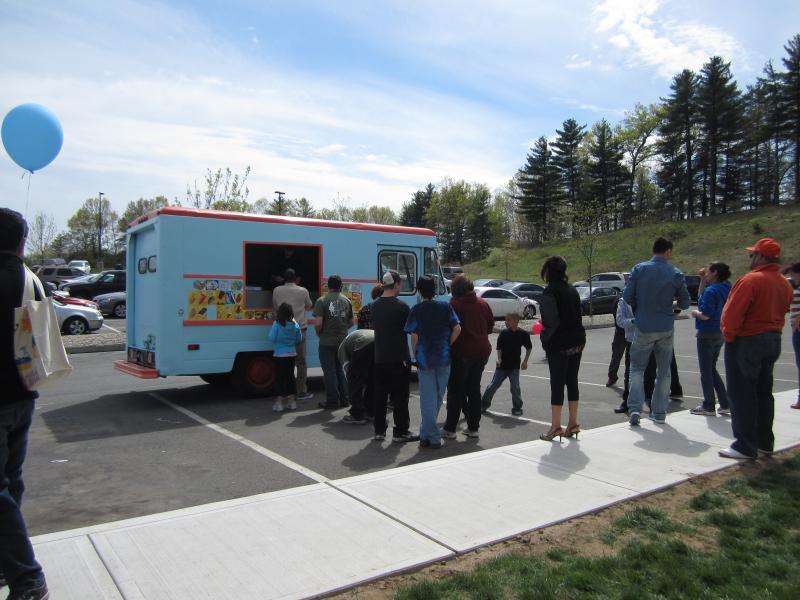 Ice cream truck catering at a Connecticut birthday party