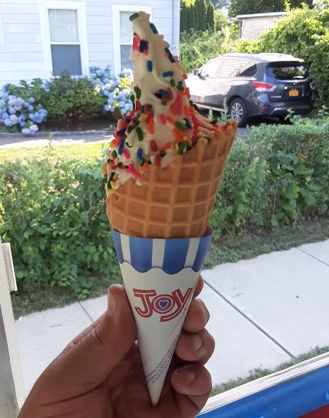 Ice cream truck server at a Connecticut event